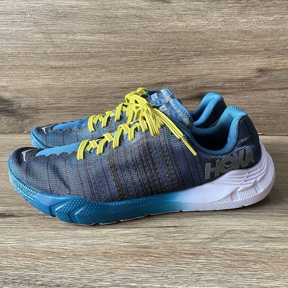 Hoka One One Eco Rehi Running Shoes Cyan/Citrus 1099740 Men's Size 9.5 US